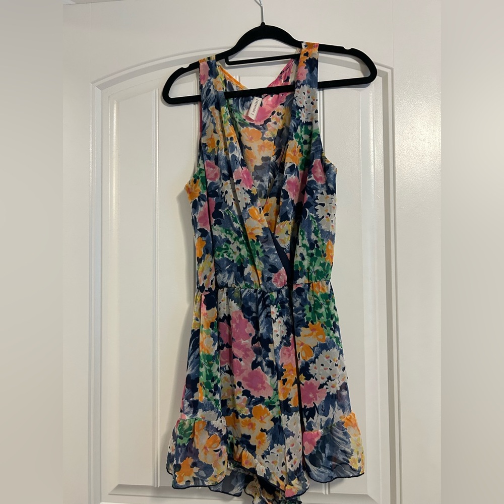 Floral chiffon romper, Peppermint USA brand.